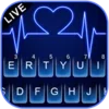 Neon Blue Heartbeat Keyboard T