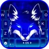 Neon Wolf Blue Keyboard Background