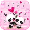 Pink Panda Couple Keyboard Background