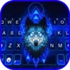 Ice Neon Wolf Keyboard Backgro