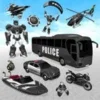 Police Robot Bus - Car Games