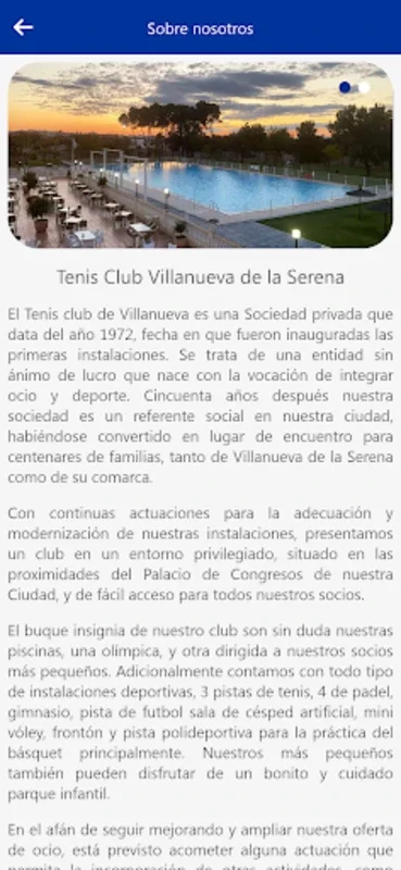 Tenis Club Vva de la Serena for Android - Manage Fitness and Club Services