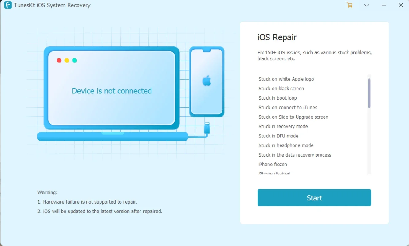 TunesKit iOS System Recovery for Windows - Error Fixing Solution