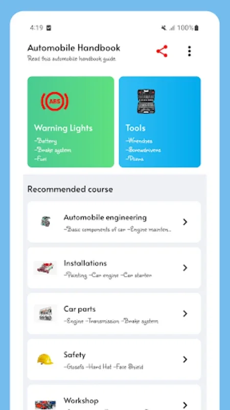 Automobile Handbook for Android - No Downloading Required