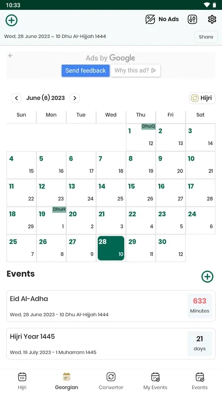 هجري-ميلادي for Android - Free Calendar App