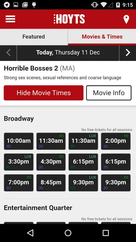 Hoyts Cinemas for Android - Download the APK from AppHuts