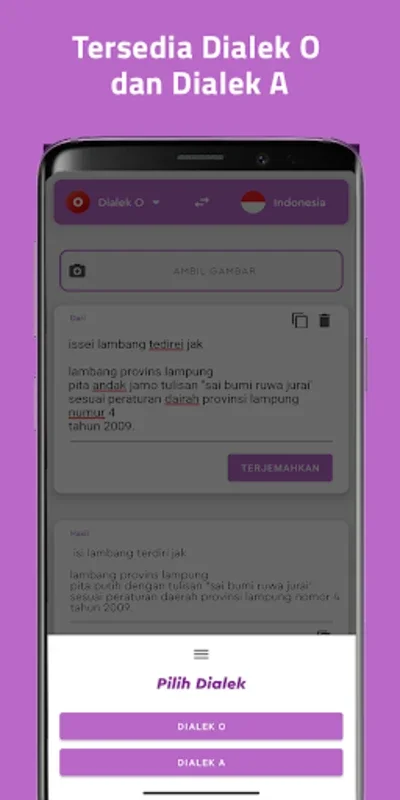 Translate Bahasa Lampung for Android - Efficient Translator with Camera Feature