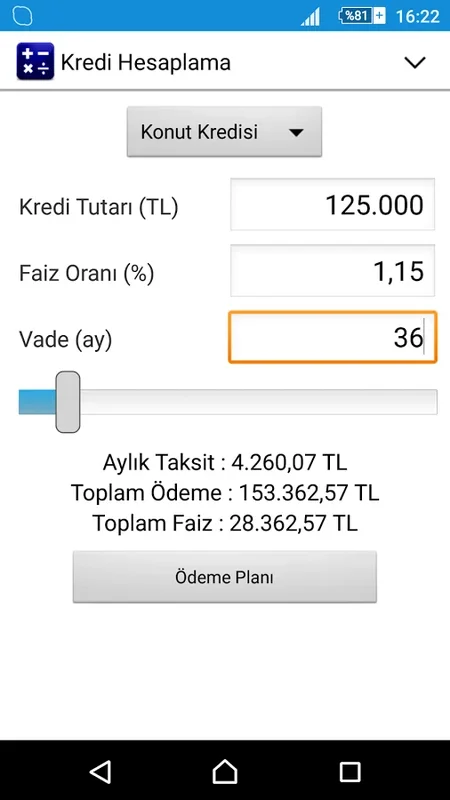 Kredi Hesaplama for Android - Optimize Loan Choices