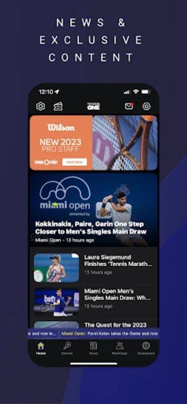 TennisONE for Android - Comprehensive Tennis Platform