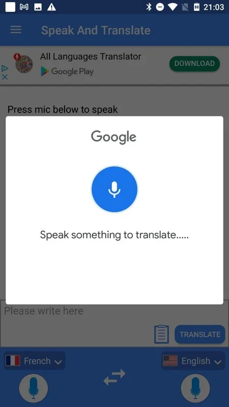 Speak And Translate for Android: Seamless Language Translation