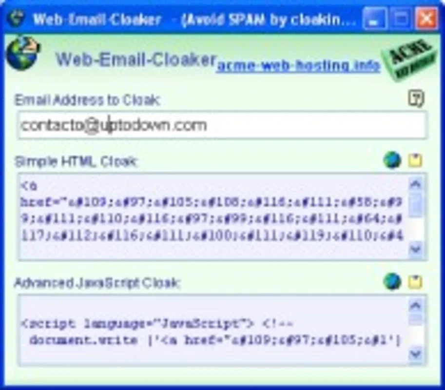 Web-Email-Cloaker for Windows - Protect Your Email Privacy