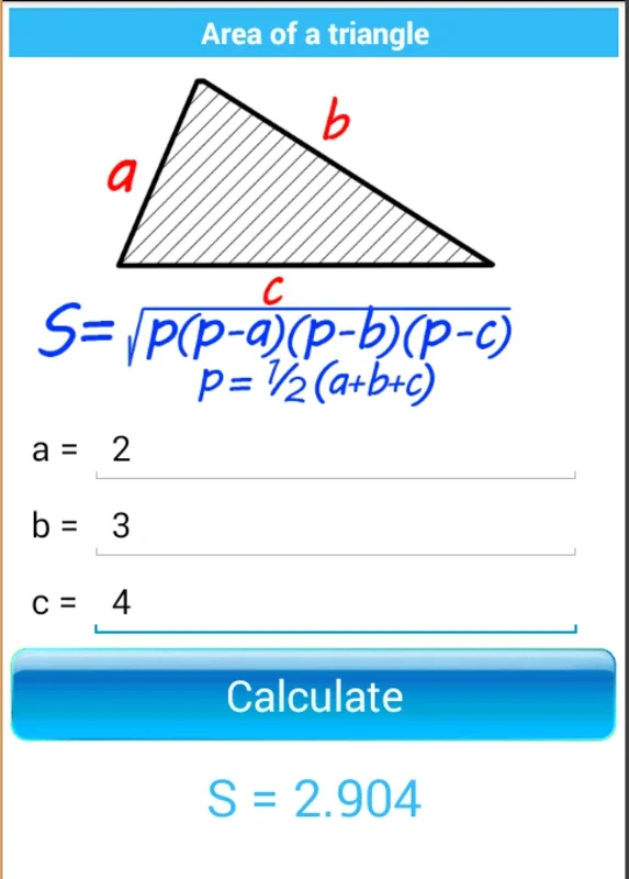 Area figures for Android - Efficient Geometric Calculator