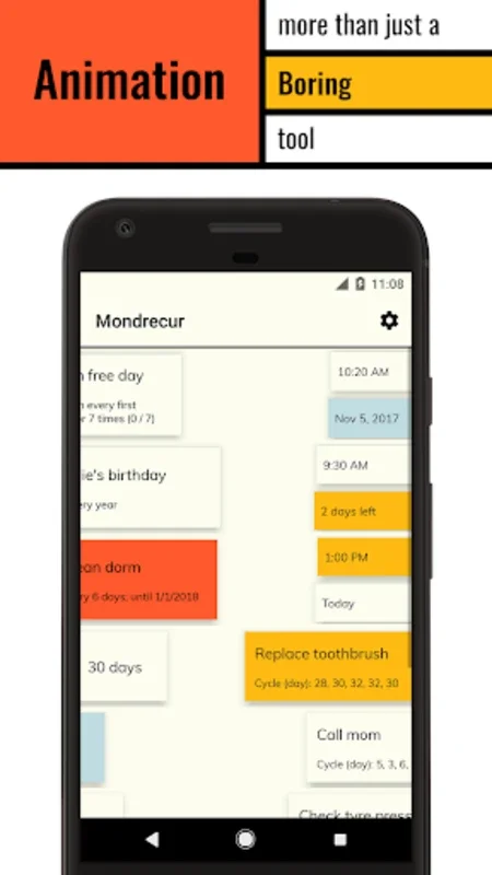 Mondrecur - Android's Art-Inspired Task Organizer