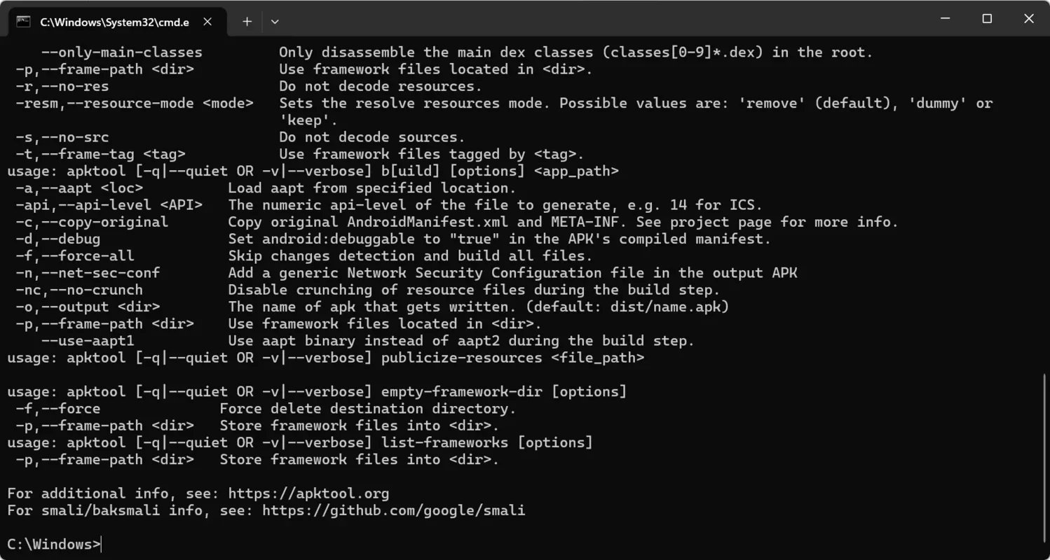 Apktool for Windows - Manipulate APK Files Easily