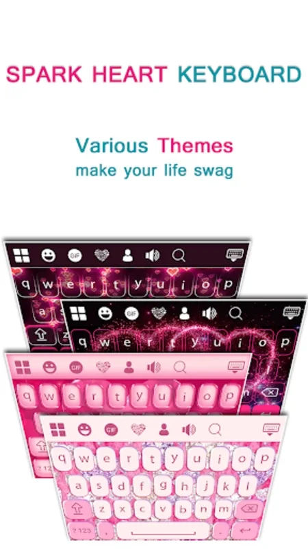 Sparkling Heart Keyboard for Android - Customize Your Typing