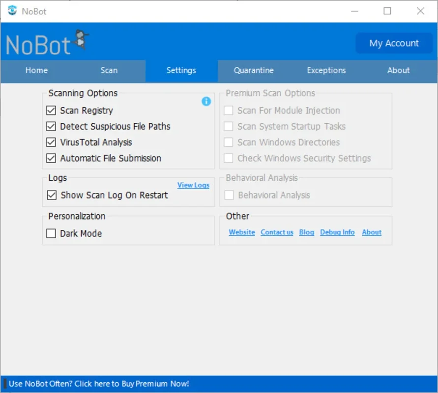 NoBot for Windows: Powerful Anti-Spyware Solution