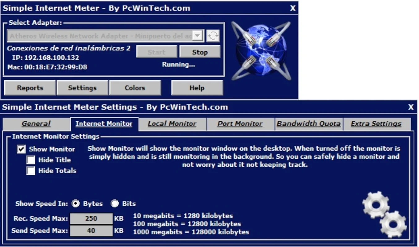 Simple Internet Meter for Windows - Monitor Bandwidth and Performance