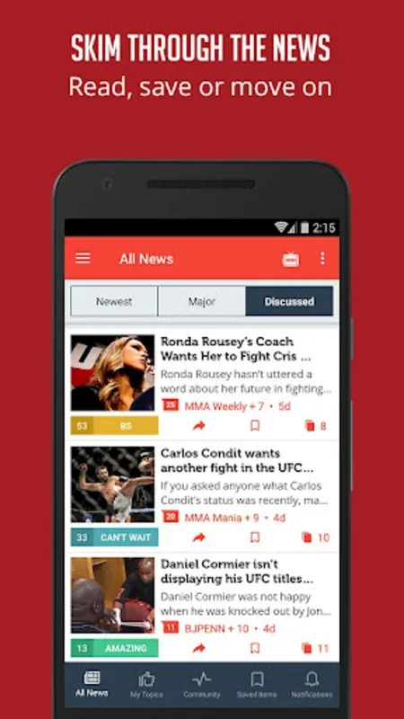 MMA Ultimate Fighting News - Sportfusion for Android - Your MMA News Hub