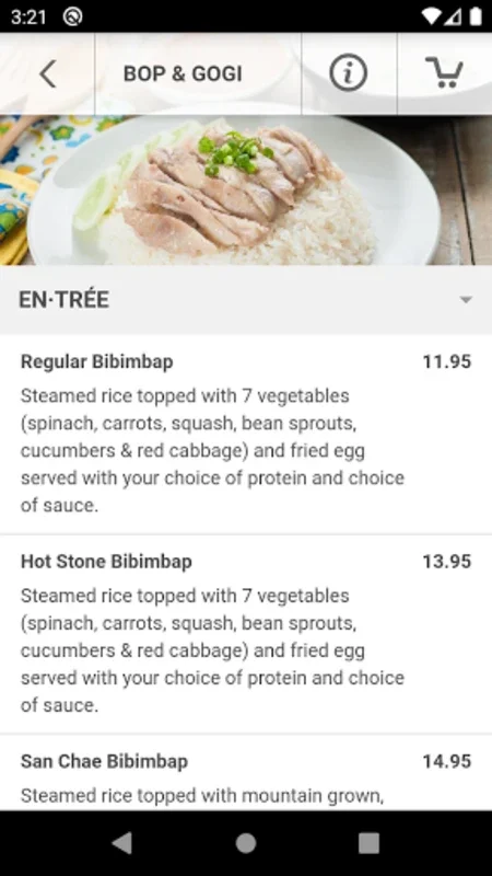 Bop & Gogi for Android: Customize Your Bibimbap