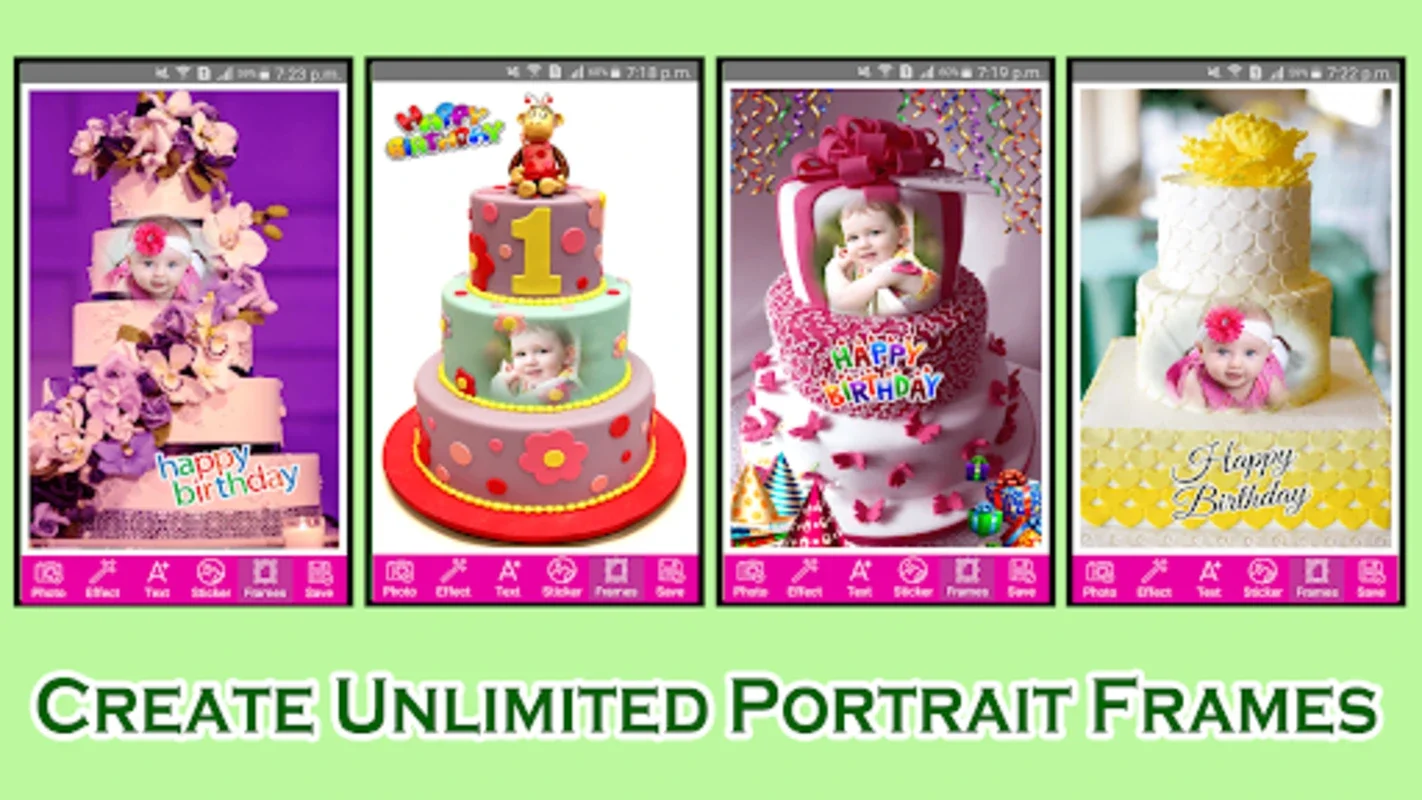 Happy Birthday Cake Frames for Android - Creative Birthday Greetings