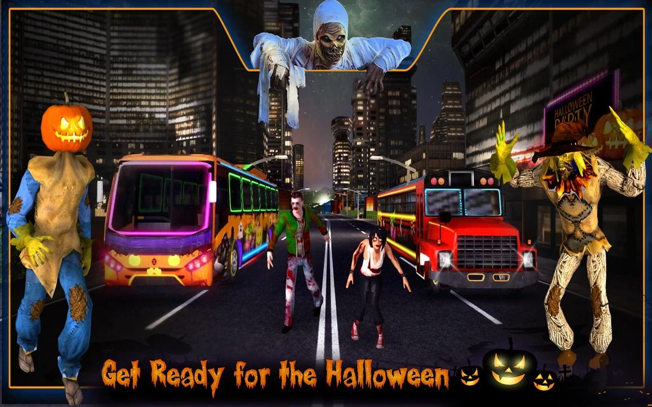 Halloween Party Bus Driver 3D for Android - Spooky Driving Fun