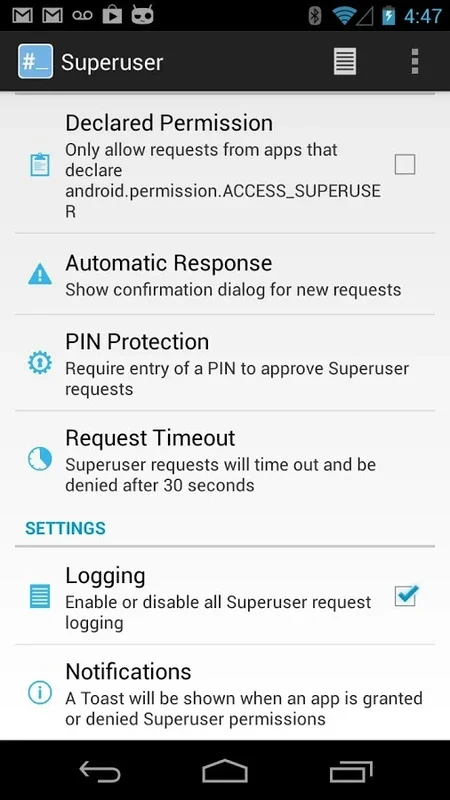 Superuser (for Android 4): Secure Root Management for Android 4 Devices