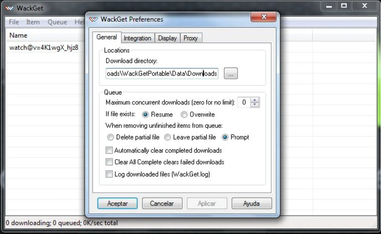 WackGet Portable for Windows - Efficient Download Manager