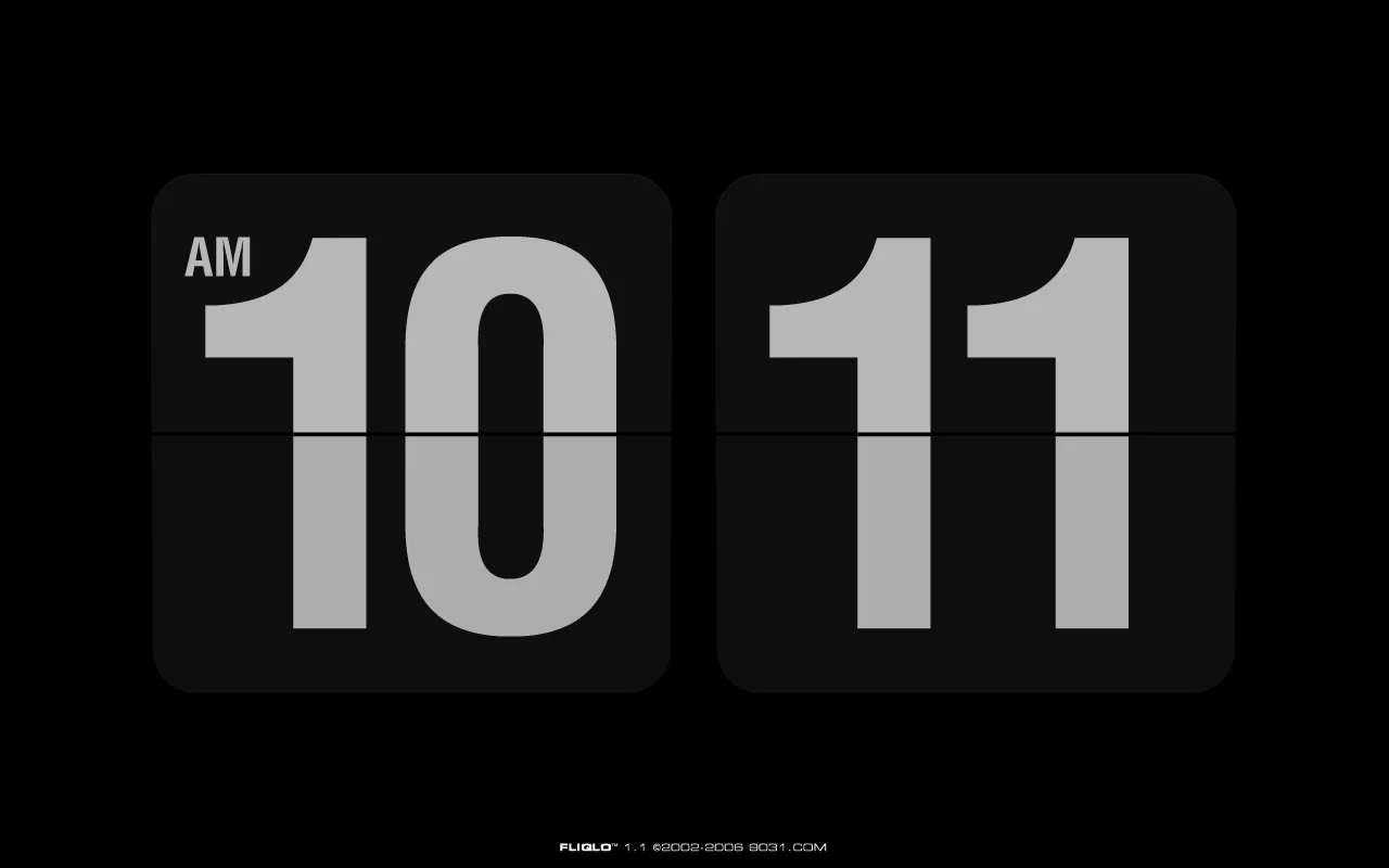FLIQLO for Mac - Simple Time - Displaying Screensaver