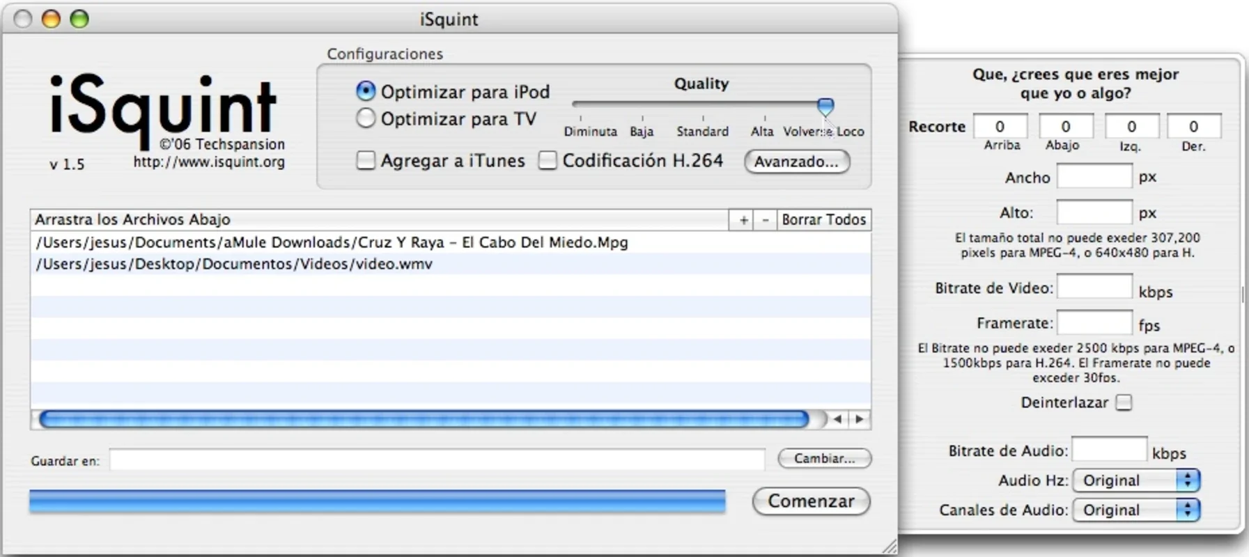 iSquint for Mac - Convert Videos for iPod