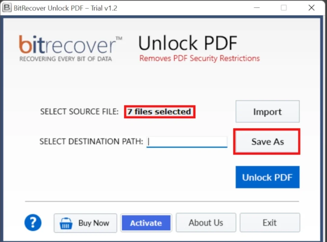 BitRecover Unlock PDF for Windows - Unlock PDF Security Easily