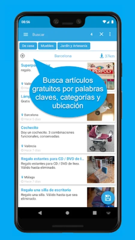 Lo recojo - donar y reciclar c for Android: Find Free Items