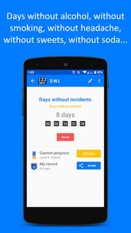 DWI : Days Counter for Android - Track Personal Progress