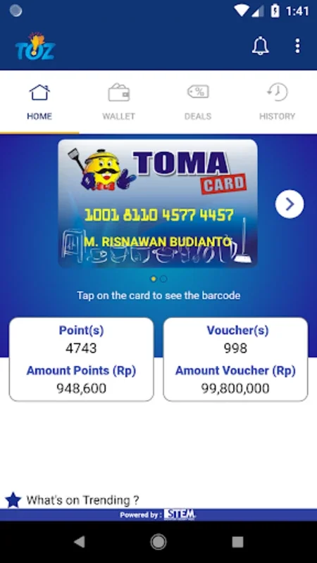 TOZ Member Card for Android - Shop and Earn at Toeng Market