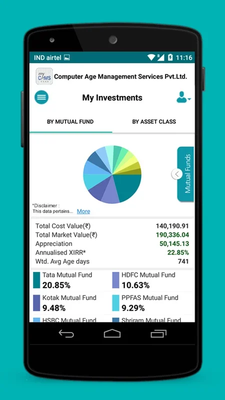 myCAMS for Android - Simplify Mutual Fund Management