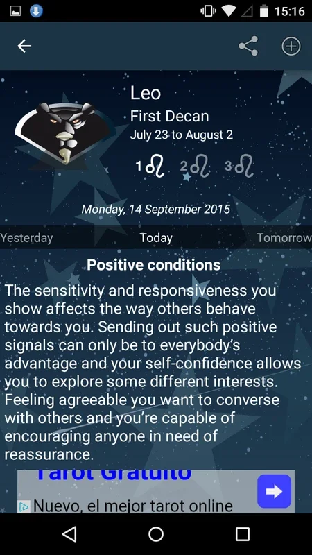 My Horoscope for Android - Empowering Daily Horoscope Insights