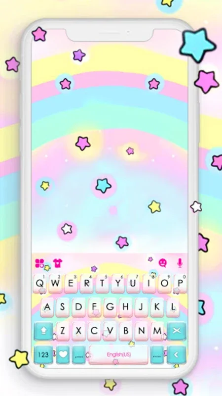 Cute Rainbow Stars Keyboard Background for Android: Enhance Typing