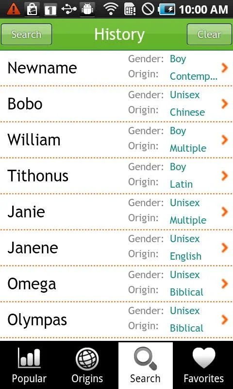 Baby Names for Android - Comprehensive Name Selection