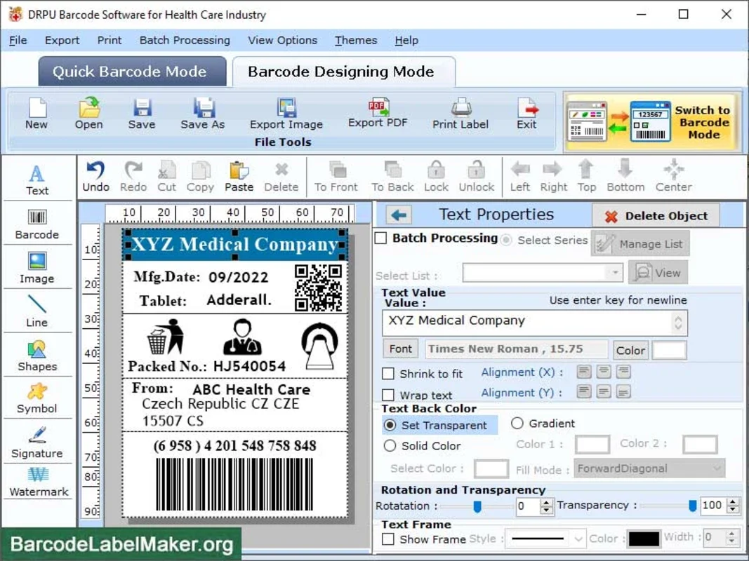 Pharmaceutical Barcode Generator for Windows - Efficient Barcode Creation