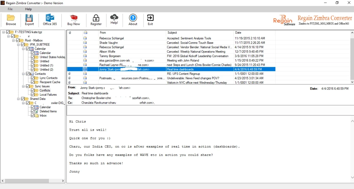 Regain Zimbra to PST Converter for Windows - Efficient Conversion