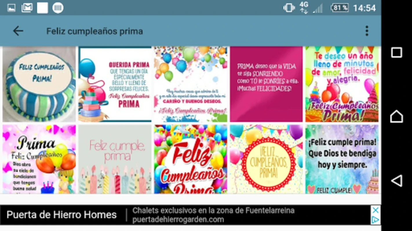 Felicitar a mi estupenda Prima for Android: Personalized Cousin Greetings