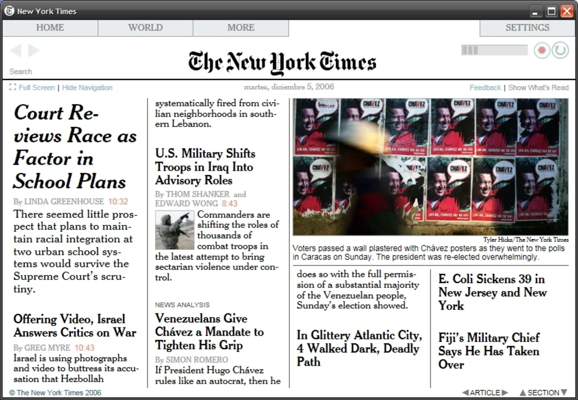 Times Reader for Windows - A Print - like NY Times Experience