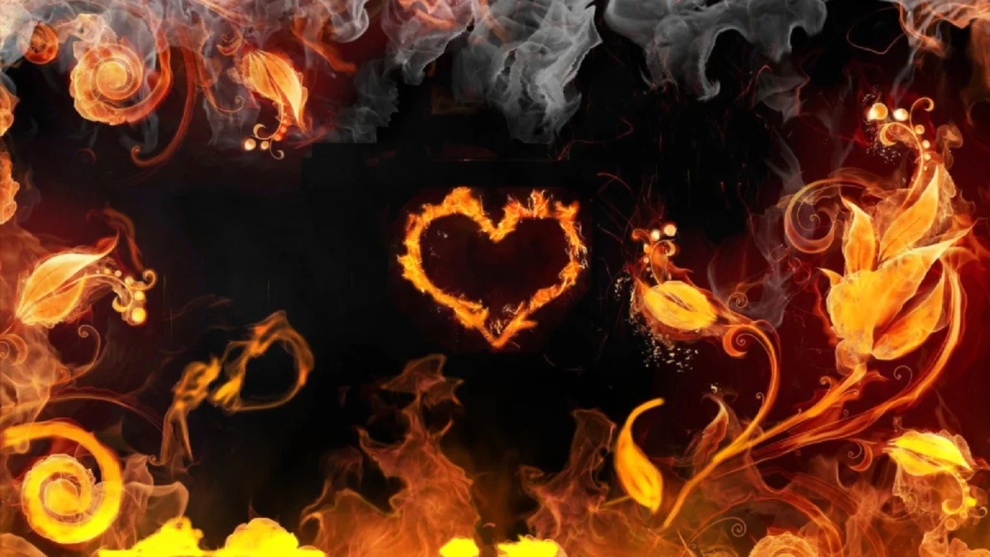 Burning Hearts Screensaver for Windows - Elegant Flaming Hearts