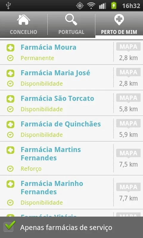 Farmácias de Serviço for Android - Find Pharmacies Easily