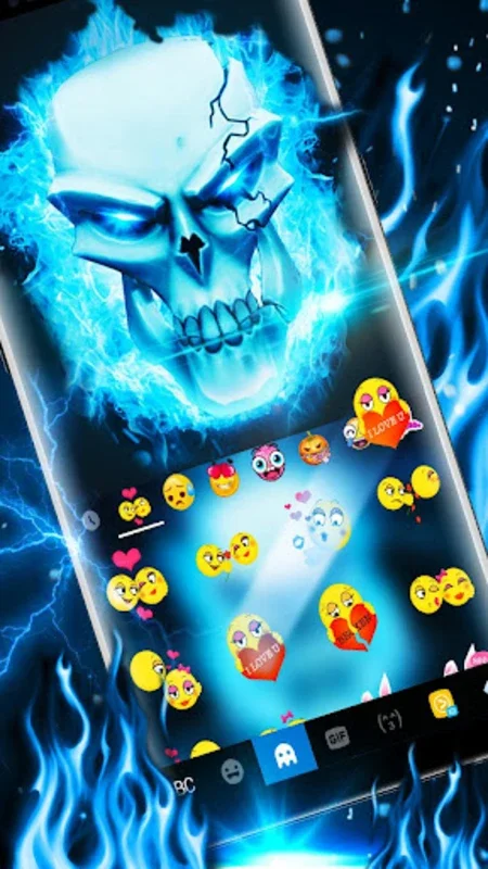 Fire 3d Skull Keyboard Theme for Android - Stylish Typing