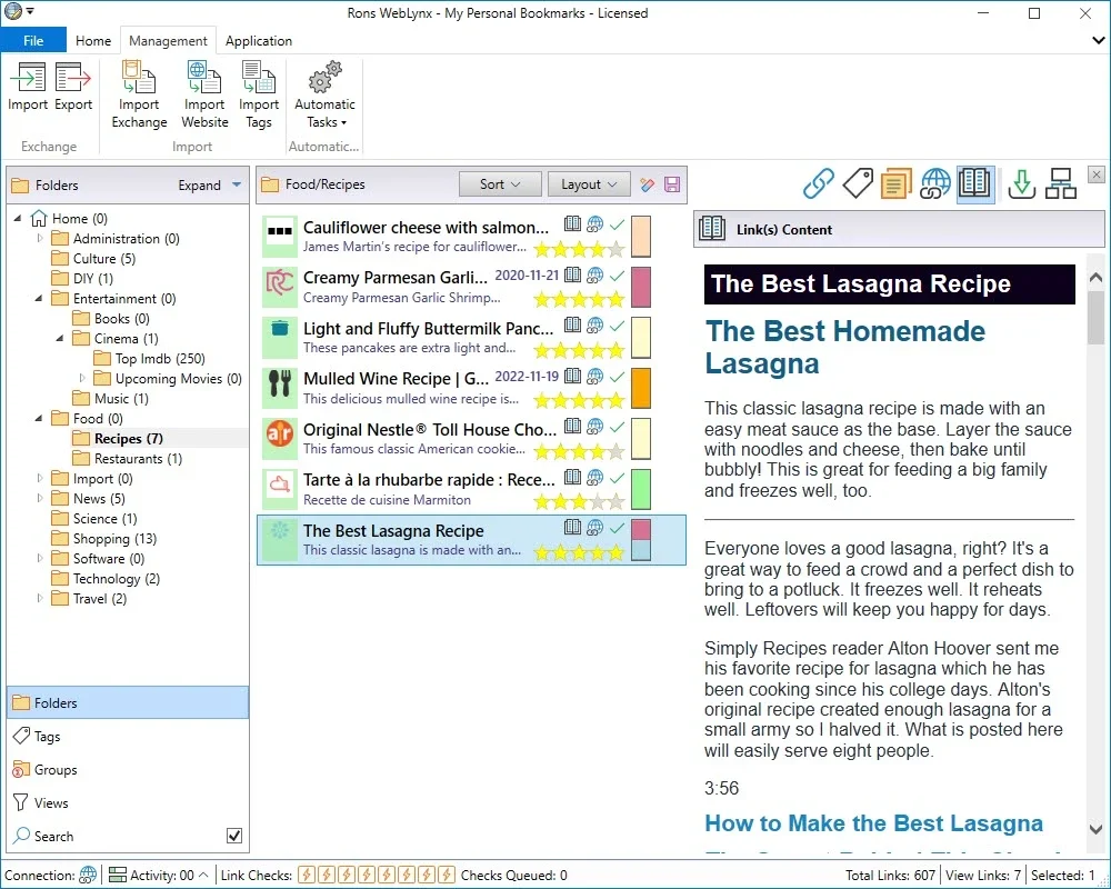 Rons WebLynx for Windows - Organize Your Bookmarks Easily