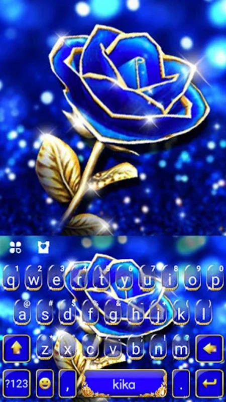 Gold Blue Rose Crystal Keyboar for Android: Enhance Your Typing