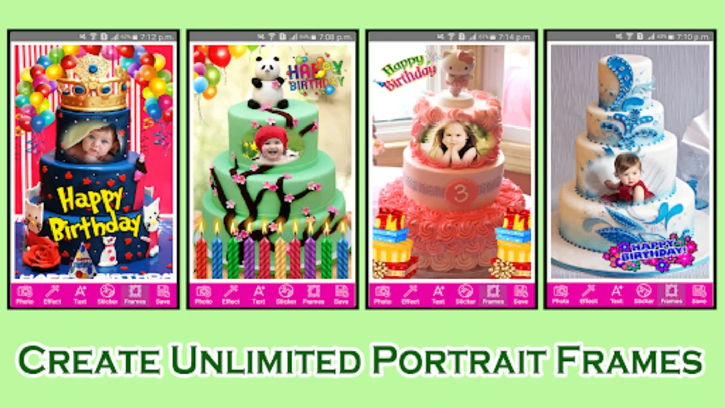 Happy Birthday Cake Frames for Android - Creative Birthday Greetings