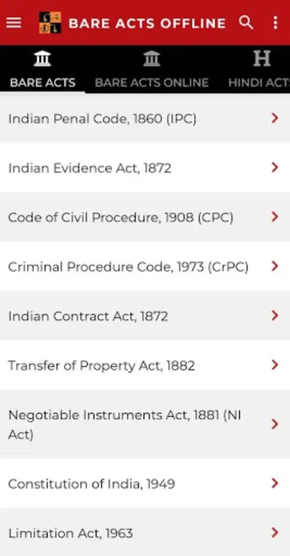 Latest Laws: Indian Laws, Bare for Android - Comprehensive Legal Resource