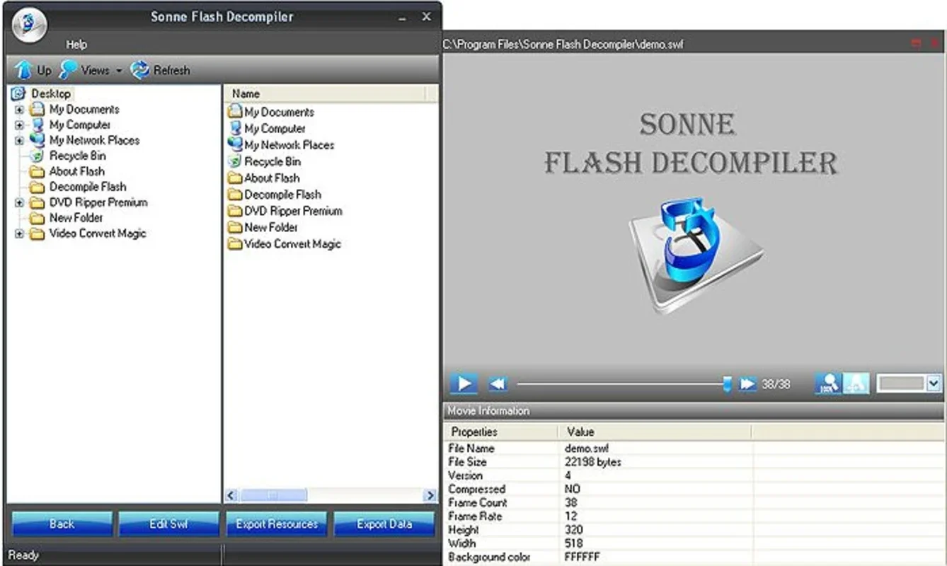 Sonne Flash Decompiler for Windows - Recover Your Flash Files Easily