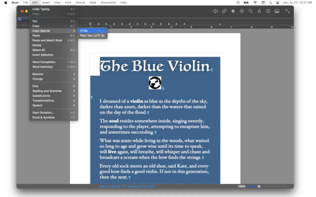 Bean for Mac: A Feature - Rich Text Processor